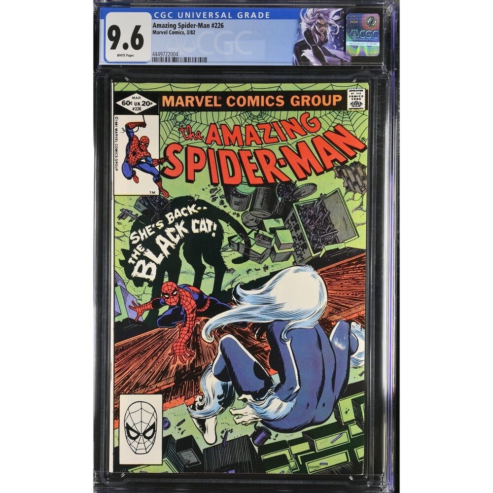 1982 Amazing Spider-Man #226 CGC 9.6 Black Cat Custom Label Comic White Pages